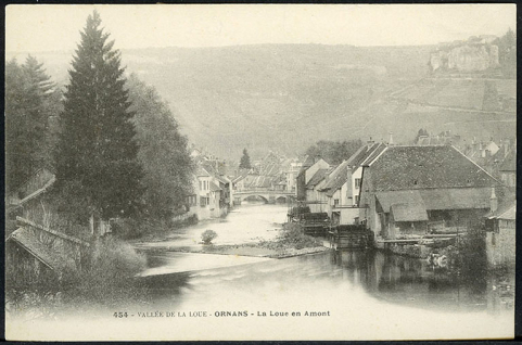 Vallée de la Loue - Ornans - La Loue en amont, carte postale, s.d. [fin 19e ou début 20e siècle]. © Région Bourgogne-Franche-Comté, Inventaire du patrimoine