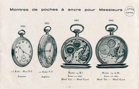 Fabrique d'horlogerie de Morteau (Doubs) J. Simon [catalogue : p. 17], années 1920-1930. © Région Bourgogne-Franche-Comté, Inventaire du patrimoine