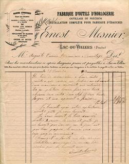 Papier à en-tête d'Ernest Mesnier, 31 décembre 1903. © Région Bourgogne-Franche-Comté, Inventaire du patrimoine
