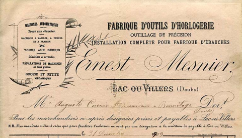 Papier à en-tête d'Ernest Mesnier [détail], 31 décembre 1903 © Région Bourgogne-Franche-Comté, Inventaire du patrimoine