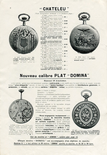 [Montres Chateleu et Domina : catalogue de production de la société Emile Wetzel et Cie, p. 2], 1912. © Région Bourgogne-Franche-Comté, Inventaire du patrimoine