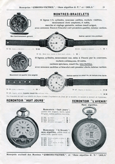 [Montres-bracelets et montres remontoir Huit Jours et L'Avenir : catalogue de production de la société Emile Wetzel et Cie, p. 29], 1912. © Région Bourgogne-Franche-Comté, Inventaire du patrimoine