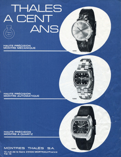 Thalès a cent ans [publicité], 1976. © Région Bourgogne-Franche-Comté, Inventaire du patrimoine