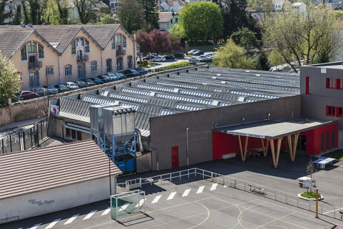Vue plongeante sur les sheds de l'usine automobile. © Région Bourgogne-Franche-Comté, Inventaire du patrimoine