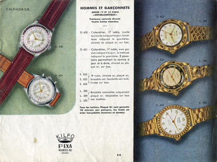 Catalogue de la Fabrique d'horlogerie de précision Kilfo. Ets Exa, Morteau (Doubs), années 1950-1960 : p. 13. © Région Bourgogne-Franche-Comté, Inventaire du patrimoine