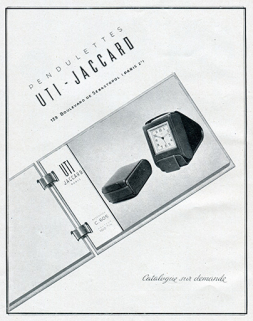 Publicité pour les pendulettes Uti-Jaccard (p. 74), 1947. © Région Bourgogne-Franche-Comté, Inventaire du patrimoine
