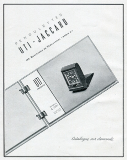 Publicité pour les pendulettes Uti-Jaccard (p. 76), 1947. © Région Bourgogne-Franche-Comté, Inventaire du patrimoine