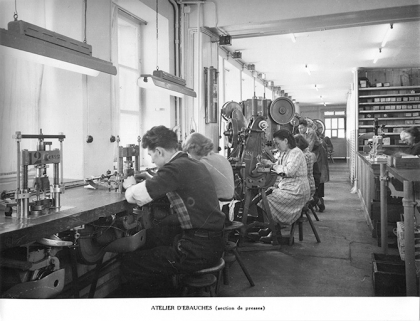 Atelier d'ébauches Parrenin, à Villers-le-Lac, vers 1950. © Région Bourgogne-Franche-Comté, Inventaire du patrimoine Atelier d'ébauches Parrenin, à Villers-le-Lac, vers 1950. © Région Bourgogne-Franche-Comté, Inventaire du patrimoine