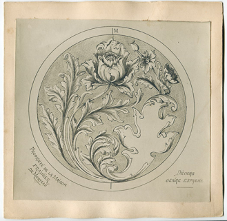 Modèle de décor pour boîte de montre : Décor genre Espagne, 1ère moitié 20e siècle. © Région Bourgogne-Franche-Comté, Inventaire du patrimoine