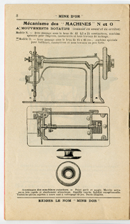 Machines à coudre "Mine d'Or". Etablissements G. Pannetton Morteau (Doubs) [catalogue, p. 8], 1927. © Région Bourgogne-Franche-Comté, Inventaire du patrimoine