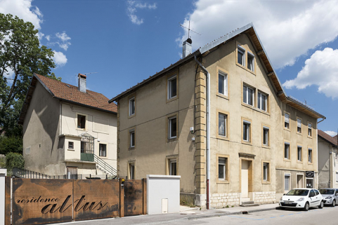 immeubles, usine d'horlogerie Jacquot-Louvet et atelier d'horlogerie Jean Guillemin, 12-14 rue de la Chaussée. © Région Bourgogne-Franche-Comté, Inventaire du patrimoine