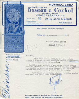 Papier à en-tête des Ets Fisseau & Cochot, 8 novembre 1950. © Région Bourgogne-Franche-Comté, Inventaire du patrimoine