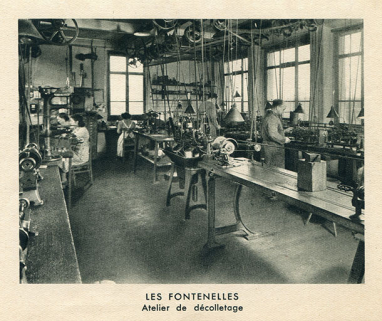 Les Fontenelles. Atelier de décolletage, 1950. © Région Bourgogne-Franche-Comté, Inventaire du patrimoine