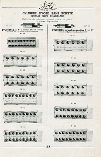 [Exemples de production de la société Cheval Frères :] Cylindre pivoté sans sciette spécial pour rhabillage, 1950. © Région Bourgogne-Franche-Comté, Inventaire du patrimoine