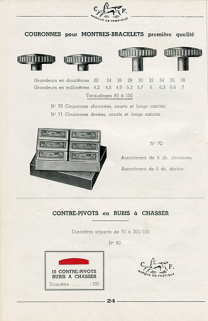 [Exemples de production de la société Cheval Frères : couronne de remontoir et rubis], 1950. © Région Bourgogne-Franche-Comté, Inventaire du patrimoine