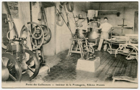 Ferme des Guillaumots - Intérieur de la fromagerie, Félicien Monnin, 1ère moitié 20e siècle. © Région Bourgogne-Franche-Comté, Inventaire du patrimoine