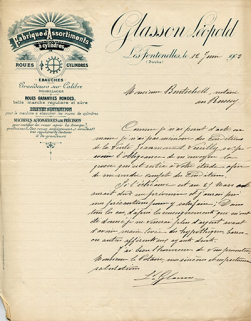 Papier à en-tête de Léopold Glasson, 12 juin 1903. © Région Bourgogne-Franche-Comté, Inventaire du patrimoine