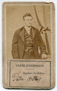 [Carte d’exposant d’Asther Prêtre à l’Exposition universelle de 1878 à Paris]. © Région Bourgogne-Franche-Comté, Inventaire du patrimoine