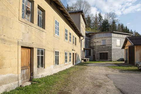Moulin et minoterie (vus en enfilade), et silos. © Région Bourgogne-Franche-Comté, Inventaire du patrimoine