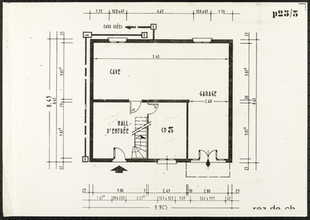 Projet de construction d'une maison d'habitation Camélia. Rez de chaussée, s.d. [1981]. © Région Bourgogne-Franche-Comté, Inventaire du patrimoine