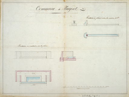 Projet de construction d'une fontaine. © Région Bourgogne-Franche-Comté, Inventaire du patrimoine