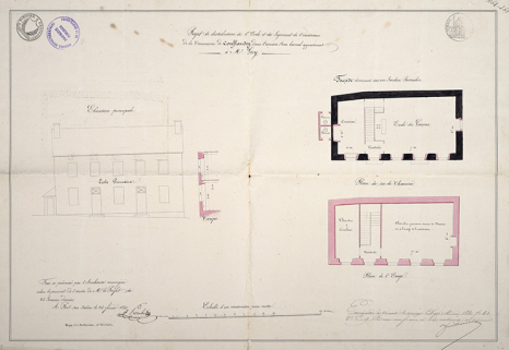 Projet d'une école dans un ancien four banal, 1840. © Région Bourgogne-Franche-Comté, Inventaire du patrimoine