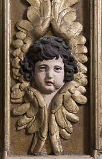 Détail du coté droit du retable. © Région Bourgogne-Franche-Comté, Inventaire du patrimoine