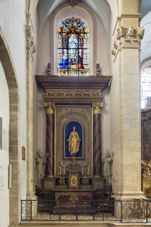 Bas-côté nord, chapelle axiale, autel et retable. © Région Bourgogne-Franche-Comté, Inventaire du patrimoine Bas-côté nord, chapelle axiale, autel et retable. © Région Bourgogne-Franche-Comté, Inventaire du patrimoine