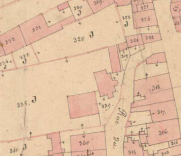 Plan de situation en 1836. © Archives départementales de la Haute-Saône Plan de situation en 1836. © Archives départementales de la Haute-Saône