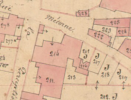 Extrait de l'Atlas parcellaire (1836) du cadastre de la commune de Scey-sur-Saône-et-Saint-Albin. © Région Bourgogne-Franche-Comté, Inventaire du patrimoine Extrait de l'Atlas parcellaire (1836) du cadastre de la commune de Scey-sur-Saône-et-Saint-Albin. © Région Bourgogne-Franche-Comté, Inventaire du patrimoine