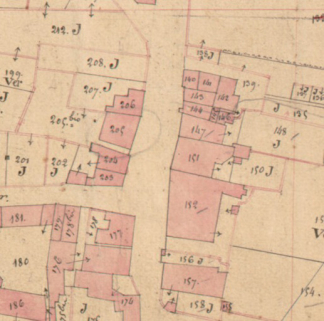 Extrait de l'Atlas parcellaire (1836) du cadastre de la commune de Scey-sur-Saône-et-Saint-Albin. © Région Bourgogne-Franche-Comté, Inventaire du patrimoine Extrait de l'Atlas parcellaire (1836) du cadastre de la commune de Scey-sur-Saône-et-Saint-Albin. © Région Bourgogne-Franche-Comté, Inventaire du patrimoine