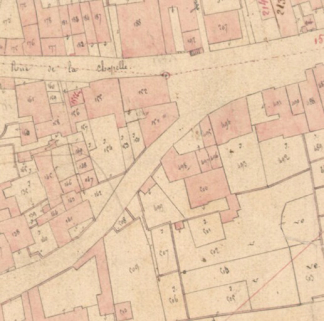 Extrait de l'Atlas parcellaire (1836) du cadastre de la commune de Scey-sur-Saône-et-Saint-Albin. © Région Bourgogne-Franche-Comté, Inventaire du patrimoine Extrait de l'Atlas parcellaire (1836) du cadastre de la commune de Scey-sur-Saône-et-Saint-Albin. © Région Bourgogne-Franche-Comté, Inventaire du patrimoine