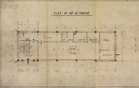 Usine à Yema à Besançon [plan du rez-de-chaussée], 1954.  © Région Bourgogne-Franche-Comté, Inventaire du patrimoine