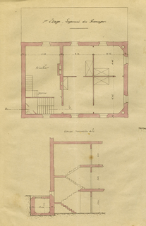 Construction d'un chalet-modèle. Plan du 1er étage, 1905. © Région Bourgogne-Franche-Comté, Inventaire du patrimoine