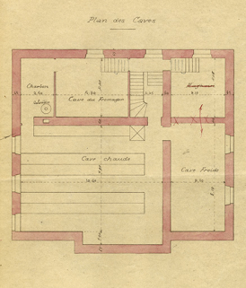 Projet de construction d'un chalet-modèle. Plan des caves, 1906. © Région Bourgogne-Franche-Comté, Inventaire du patrimoine