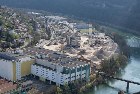 Etat début 2019. Vue plongeante sur le secteur en cours de démolition. © Région Bourgogne-Franche-Comté, Inventaire du patrimoine