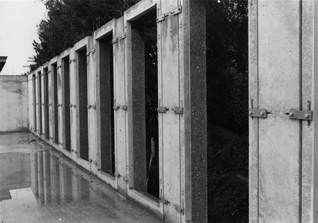 [Construction du laboratoire de métrologie, rez-de-chaussée : mur occidental], 1981. © Région Bourgogne-Franche-Comté, Inventaire du patrimoine