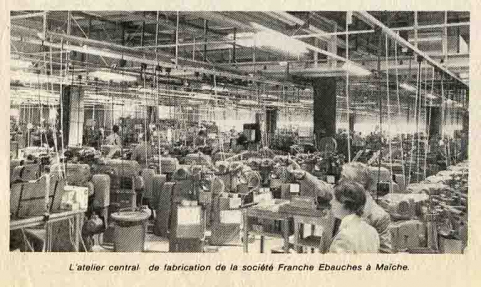 L'atelier central de fabrication de la société France Ebauches à Maîche, mai 1981. © Région Bourgogne-Franche-Comté, Inventaire du patrimoine