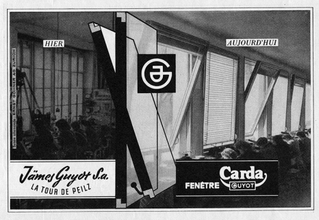 [Publicité pour les fenêtres Carda, par la société James Guyot], décennie 1950. © Région Bourgogne-Franche-Comté, Inventaire du patrimoine