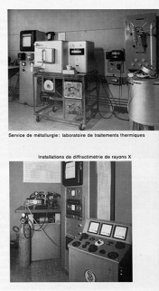 Service de métallurgie : laboratoire de traitements thermiques [et] installations de diffractimétrie de rayons X, 1964. © Région Bourgogne-Franche-Comté, Inventaire du patrimoine