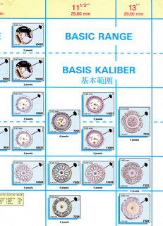 France Ebauches [dépliant publicitaire montrant la gamme des modules à quartz en 1990 : 10 1/2''', 11 1/2''' et 13''']. © Région Bourgogne-Franche-Comté, Inventaire du patrimoine