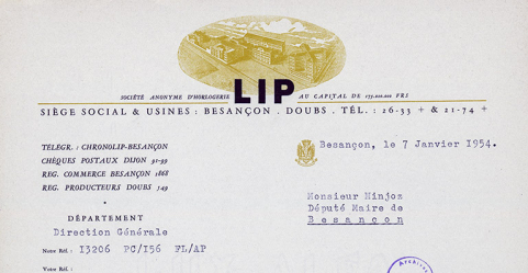 Papier à en-tête, 1954. © Région Bourgogne-Franche-Comté, Inventaire du patrimoine Papier à en-tête, 1954. © Région Bourgogne-Franche-Comté, Inventaire du patrimoine