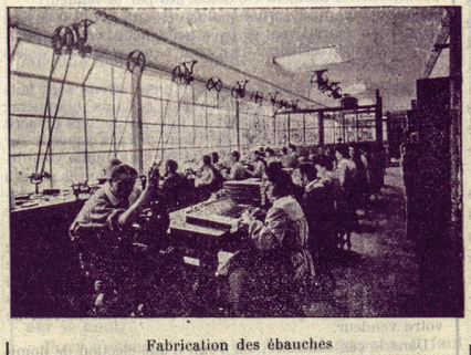 Atelier de fabrication des ébauches, 1908. © Région Bourgogne-Franche-Comté, Inventaire du patrimoine Atelier de fabrication des ébauches, 1908. © Région Bourgogne-Franche-Comté, Inventaire du patrimoine