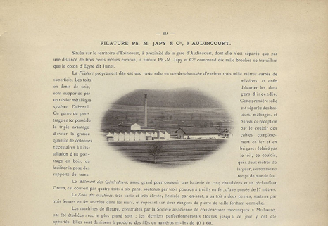 Filature Ph. M. Japy et Cie, à Audincourt, 1894. © Région Bourgogne-Franche-Comté, Inventaire du patrimoine