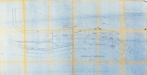 Forges de St-Hippolyte. Stockage du sulfure de carbone [plan-masse de l’usine], [1964]. © Région Bourgogne-Franche-Comté, Inventaire du patrimoine