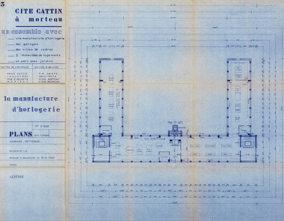 Cité Cattin à Morteau [...] 3. La manufacture d’horlogerie. Plans 1er étage. Cadrans, nettoyage, 10 juin 1960. © Région Bourgogne-Franche-Comté, Inventaire du patrimoine