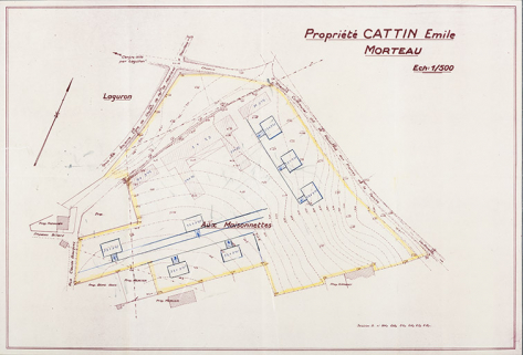 Propriété Cattin Emile [plan-masse et de situation], Morteau, 1960 ? © Région Bourgogne-Franche-Comté, Inventaire du patrimoine