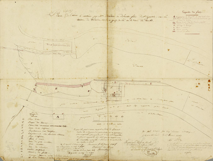 Plan d’ensemble de l’usine à construire par Mrs Blondeau et Delavelle frères de St Hypolite [...], [1843 modifié en 1845]. © Région Bourgogne-Franche-Comté, Inventaire du patrimoine