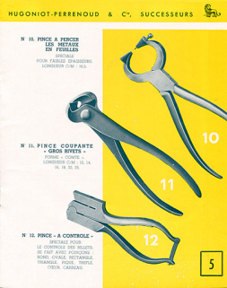 Catalogue L.H.T. 3 [catalogue de production p. 5 : pinces à percer, coupante et à contrôle], [1949]. © Région Bourgogne-Franche-Comté, Inventaire du patrimoine