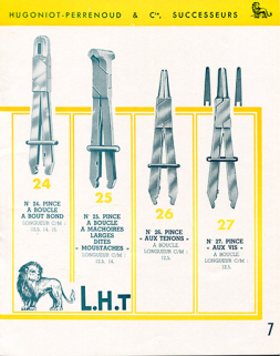 Catalogue L.H.T. 3 [catalogue de production p. 7 : pinces à boucle, aux tenons et aux vis], [1949]. © Région Bourgogne-Franche-Comté, Inventaire du patrimoine